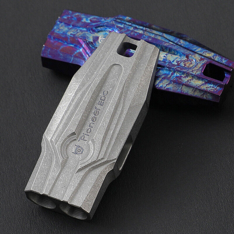 120DB Titanium Alloy Double Tube Whistle Outdoor Survival EDC SOS high Frequency 07FC0E-D4 - KOEEK