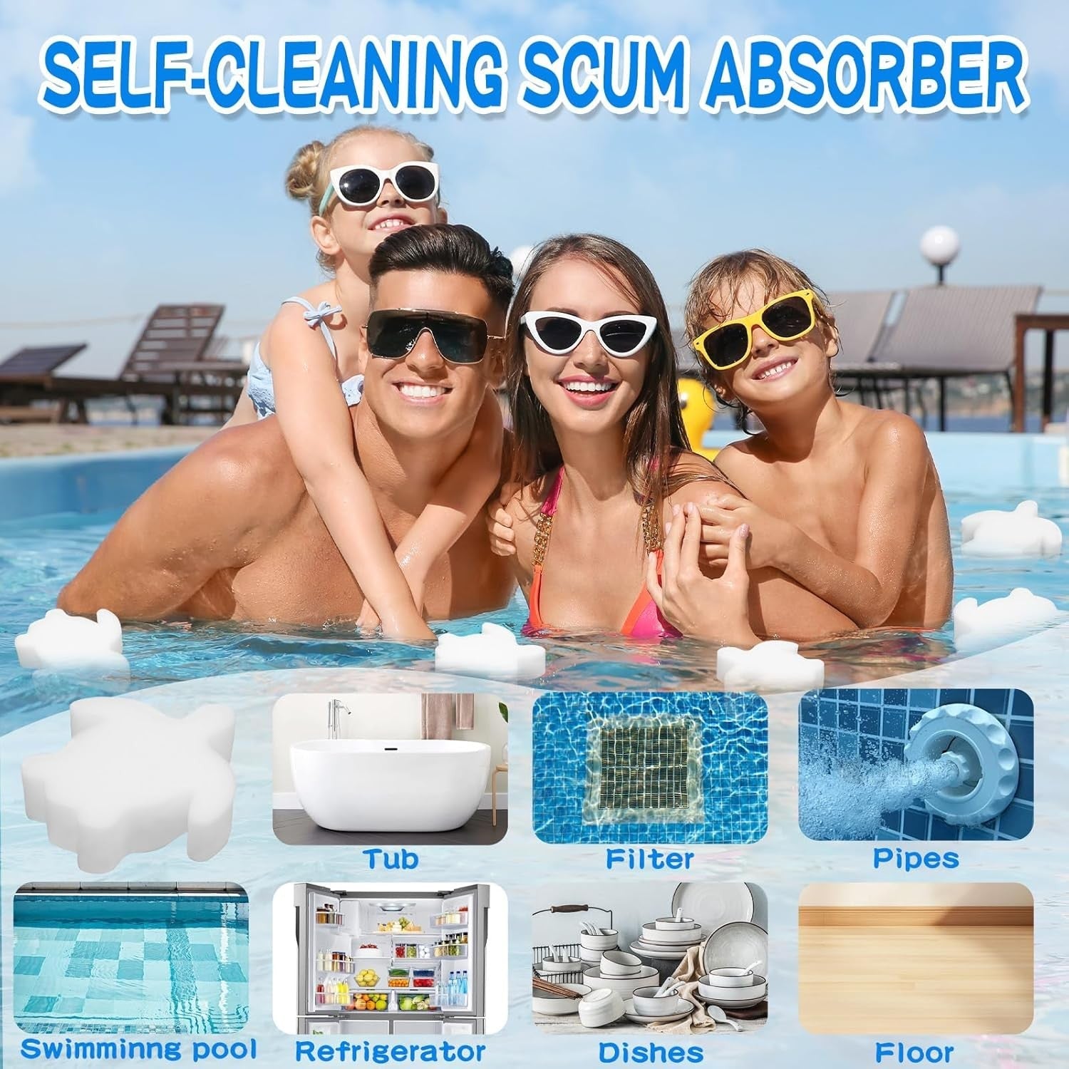 new JMUQ 10PCS Pool Sponge Oil Absorber, Scum Hot Tub 07FC0E-D4 - KOEEK