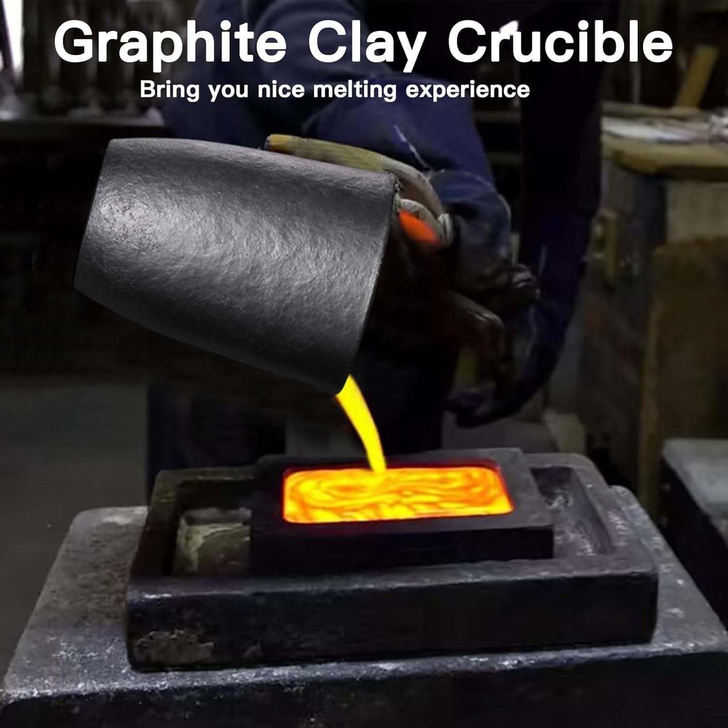 new 5 Pieces Crucible Metal Melting Kit, Including 2 Clay Graphite black