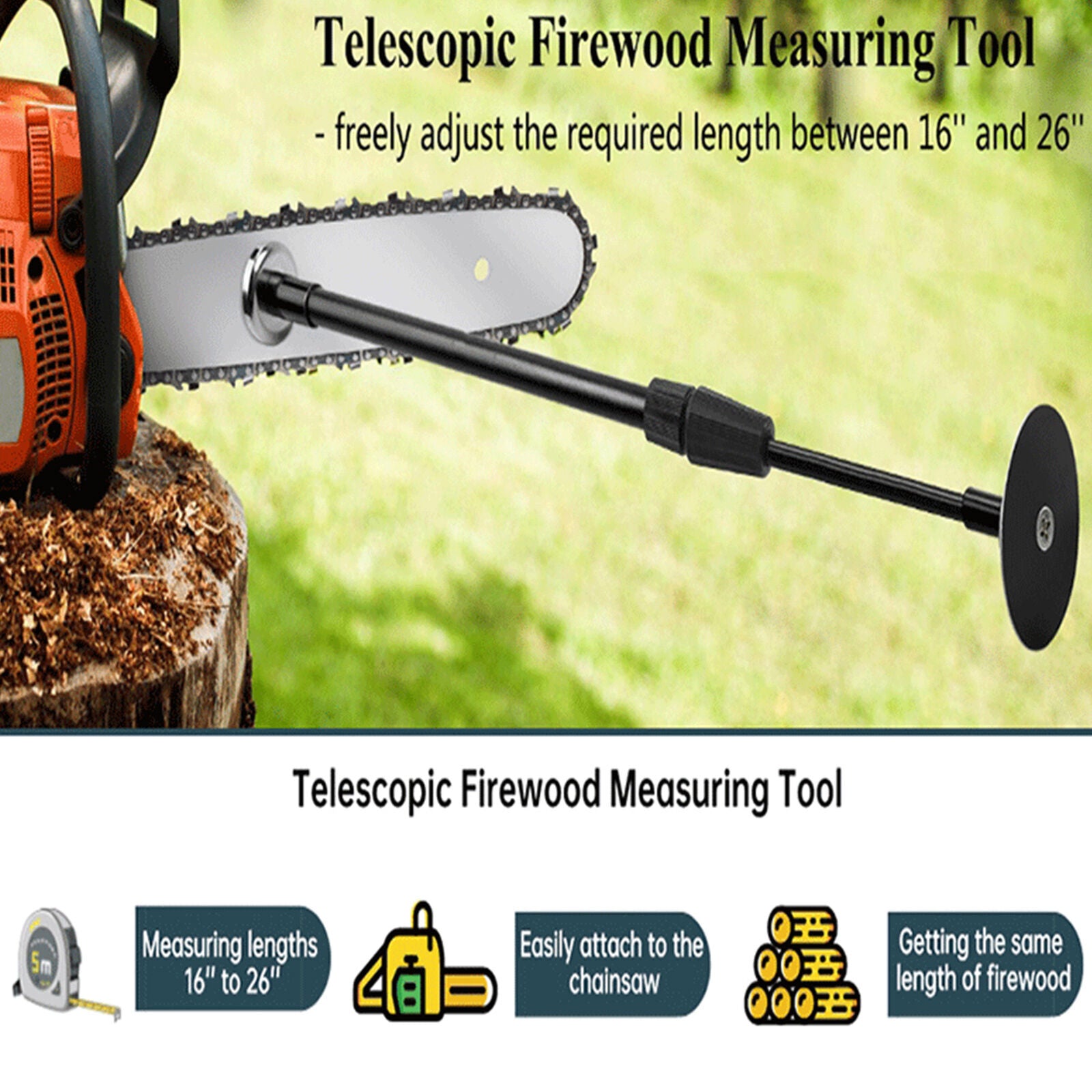 new Adjustable Firewood Measuring Tool Simplify Your Firewood Cutting Process Steel koeek - KOEEK