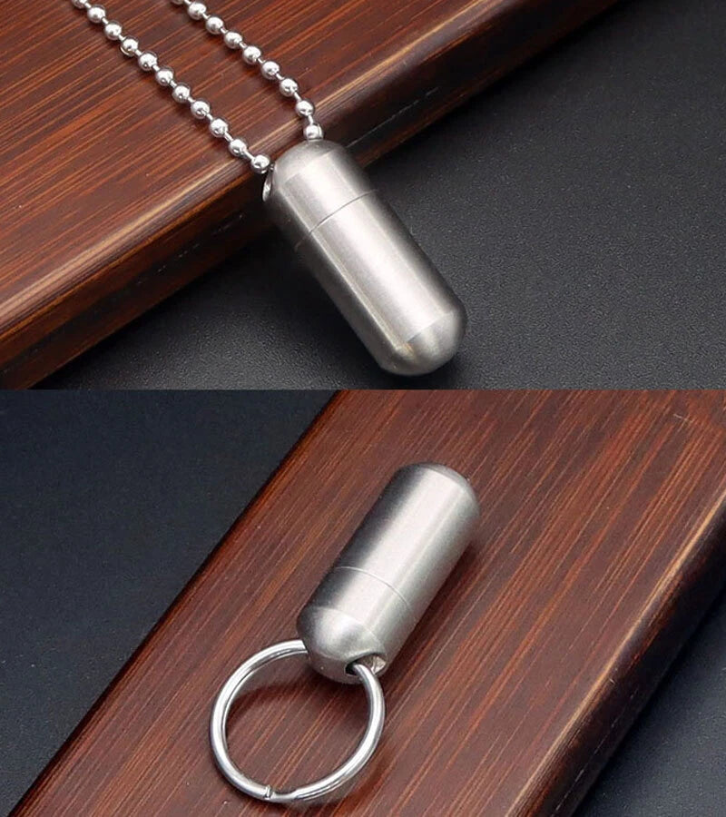 Outdoor Mini Keychain Waterproof Pill Container Box Sealed Storage Tank EDC Tool 07FC0E-D4 - KOEEK
