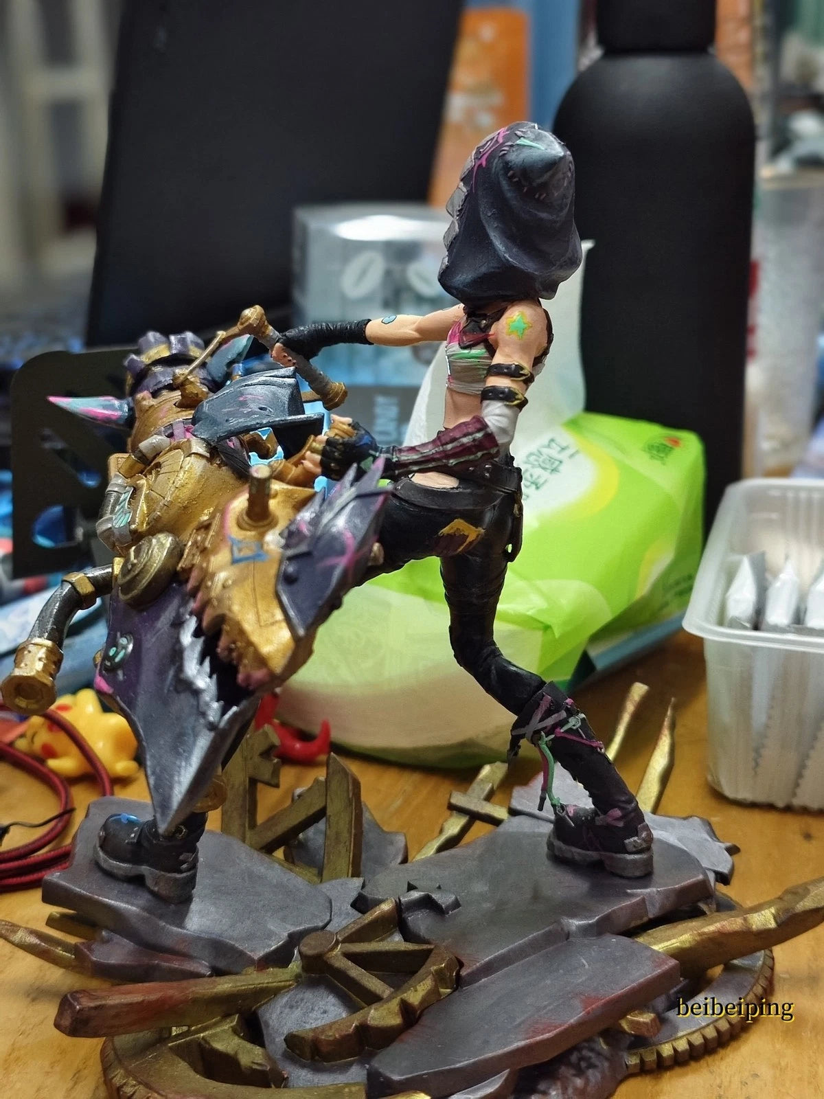 18CM League of Legends LOL Jinx PVC Statue Handmade Figure Model Collectibles 07FC0E-D4 - KOEEK