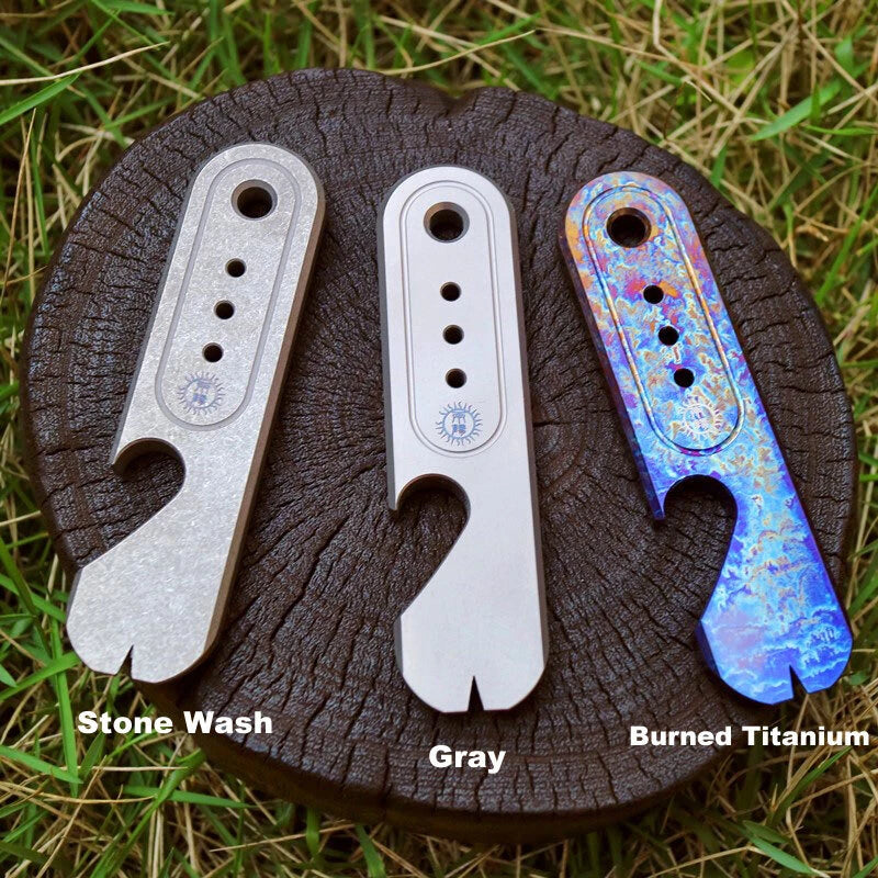 EDC Titanium Alloy Keychain Multi Tools Crowbar Pry Bar Portable Bottle Opener 07FC0E-D4 - KOEEK