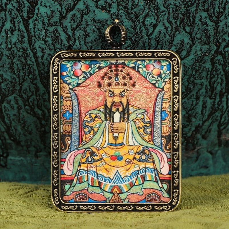 Brass Tibetan Amulet Jambhala Palden Lhamo Mahakala Thangka Pendant Buddhist 07FC0E-D4 - KOEEK