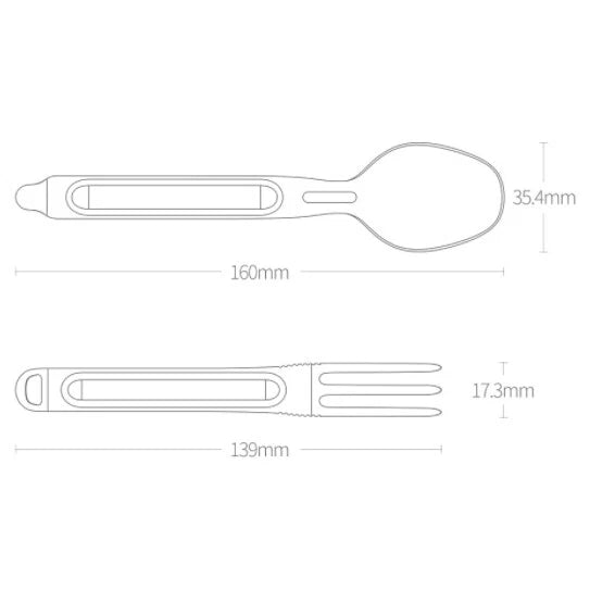 EDC 1 Set Creative Titanium Tableware  Portable Spoon + Fork  Home Kitchen Tool 07FC0E-D4 - KOEEK