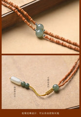 Bamboo Bead Necklace Pendant Cord Chain Adjustable Phone Lanyard Strap 07FC0E-D4 - KOEEK