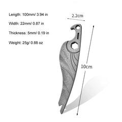 EDC Titanium Pry Bar Crowbar Wrench Bottle Opener Keychain Pocket Multi Tools 07FC0E-D4 - KOEEK