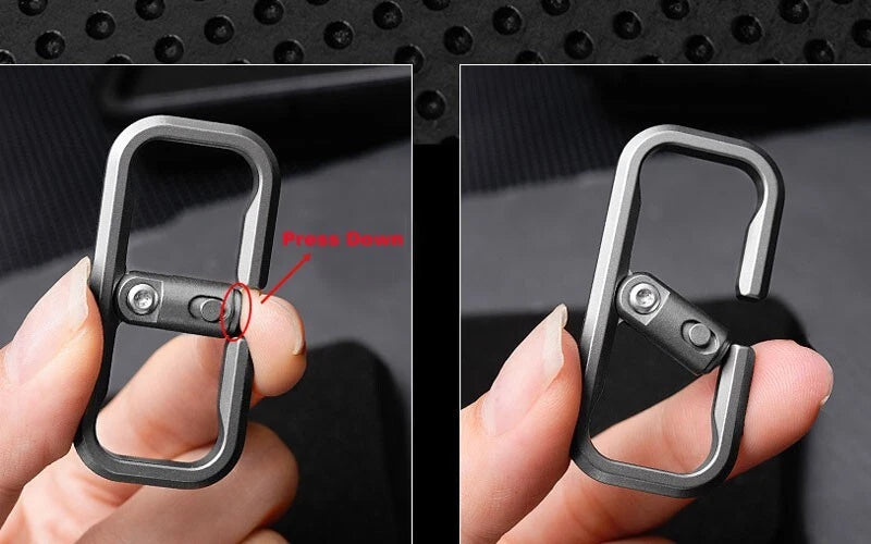 EDC Titanium Alloy Press Lock Creative Keychain Portable Hang Buckle for Gift 07FC0E-D4 - KOEEK