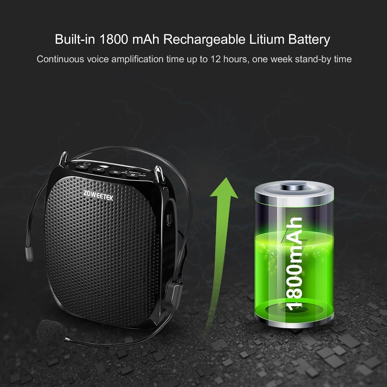 Teacher's loudspeaker (with 2 microphones), portable speaker amplifier 07FC0E-D4 - KOEEK