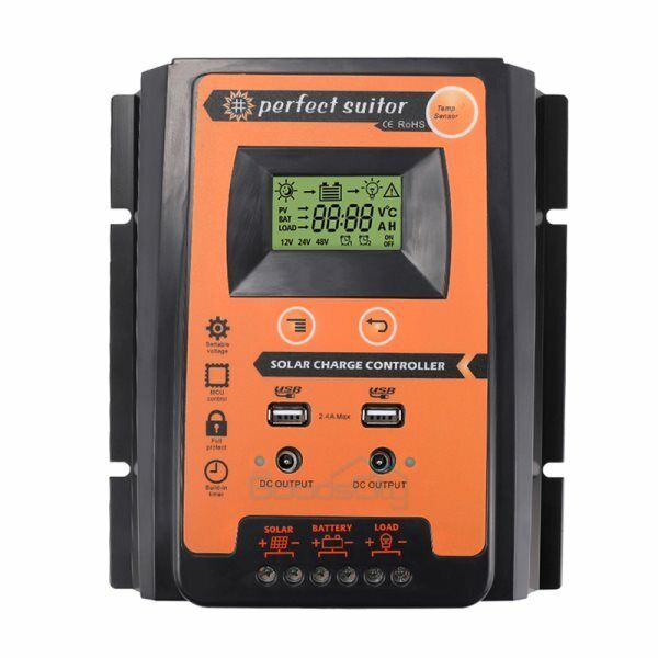 ny 12/24V 60/80/100A MPPT Solar Charge Controller Panel Batteriregulator Dual USB