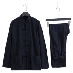 Casual Tang Clothes Tai Chi Uniform Wing Chun Kung fu Suit Soft Cotton Linen # 07FC0E-D4 - KOEEK