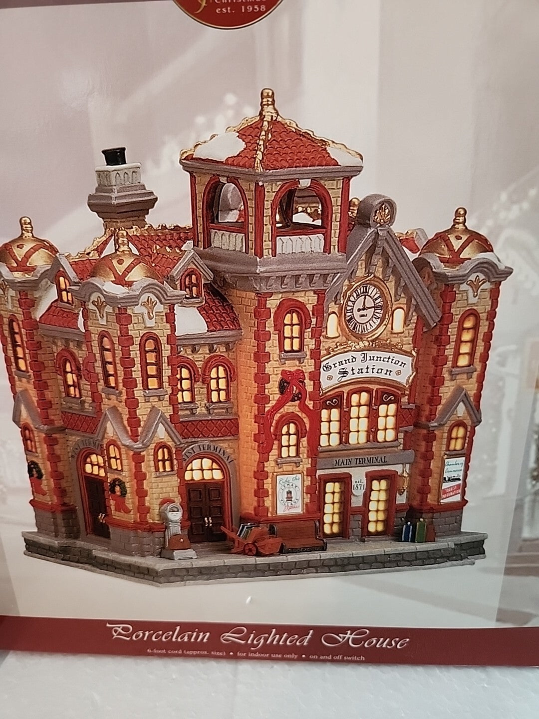 2001 Lemax Caddington Village Porcelain Lighted House Grand Junction Station NOB LEMAX - KOEEK
