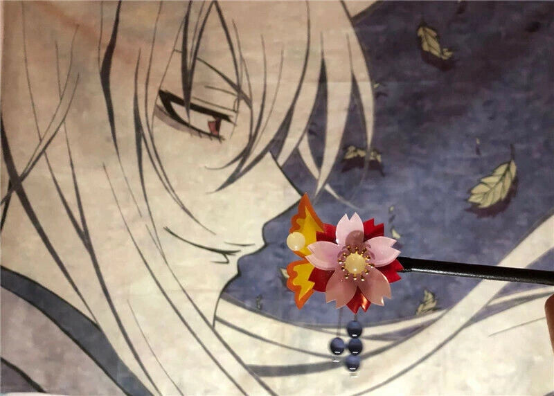 Kamisama Kiss Momozono Nanami Purple Kanzashi Hairpin Hair accessories Handmade 07FC0E-D4 - KOEEK
