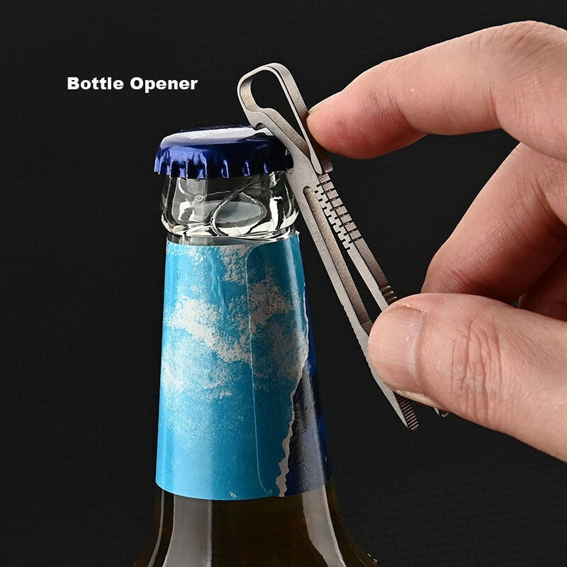 EDC Mini Lightweight Titanium Alloy Keychain Tweezers Portable Outdoor Multitool 07FC0E-D4 - KOEEK