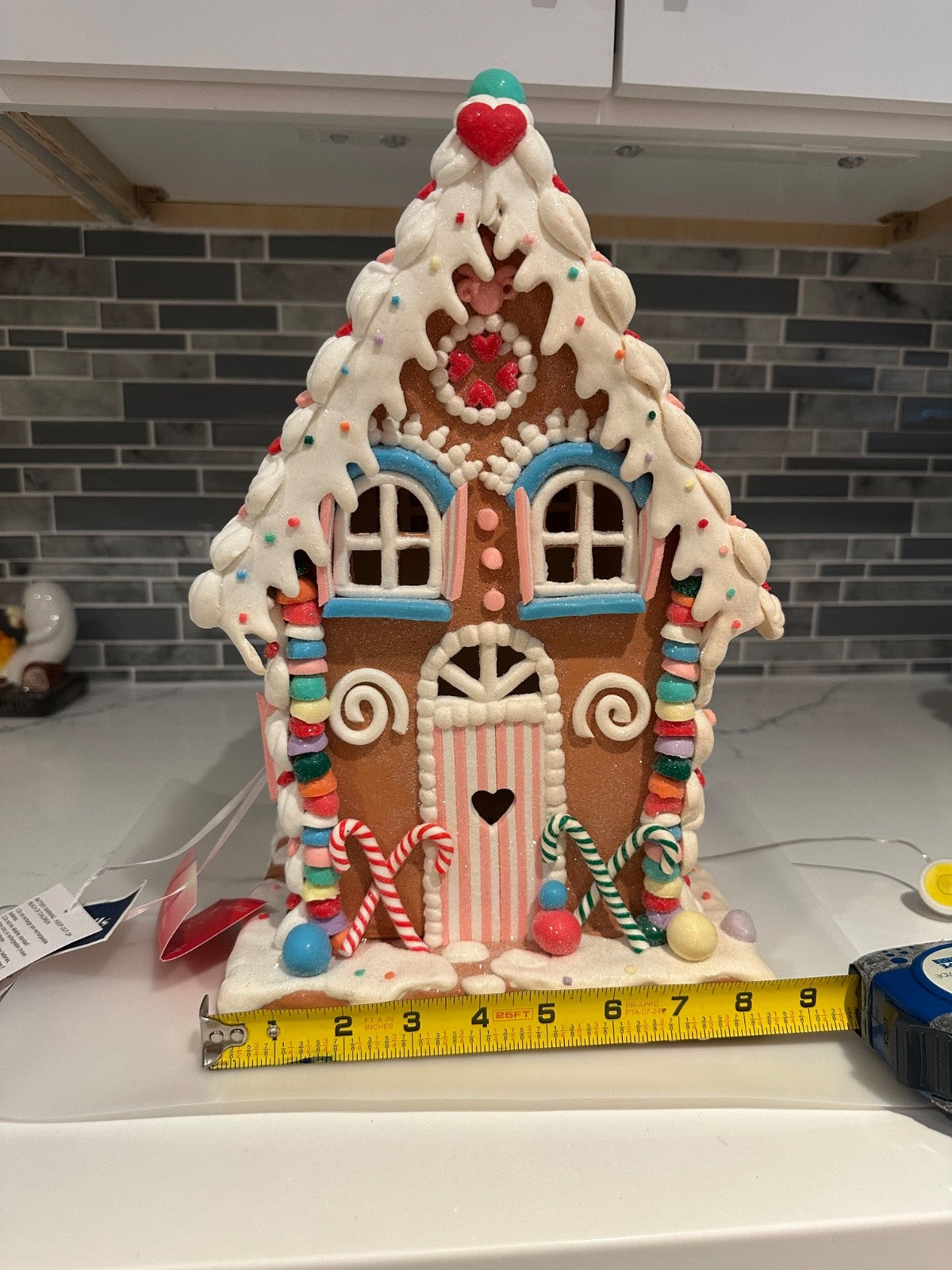 Christmas Gingerbread Candy House 13” Light Up Clay Dough CANDY - KOEEK