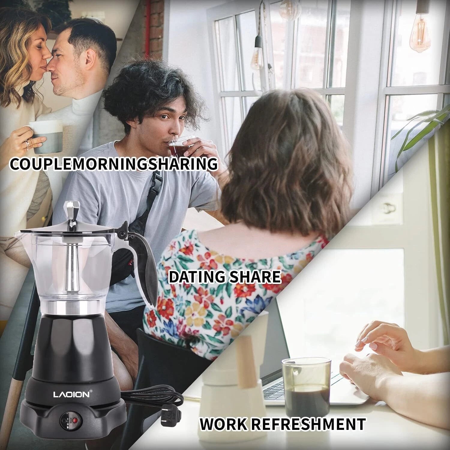 Coffee Maker, 6 Cup Electric Espresso Machine, Home Travel Coffee Gifts 07FC0E-D4 - KOEEK