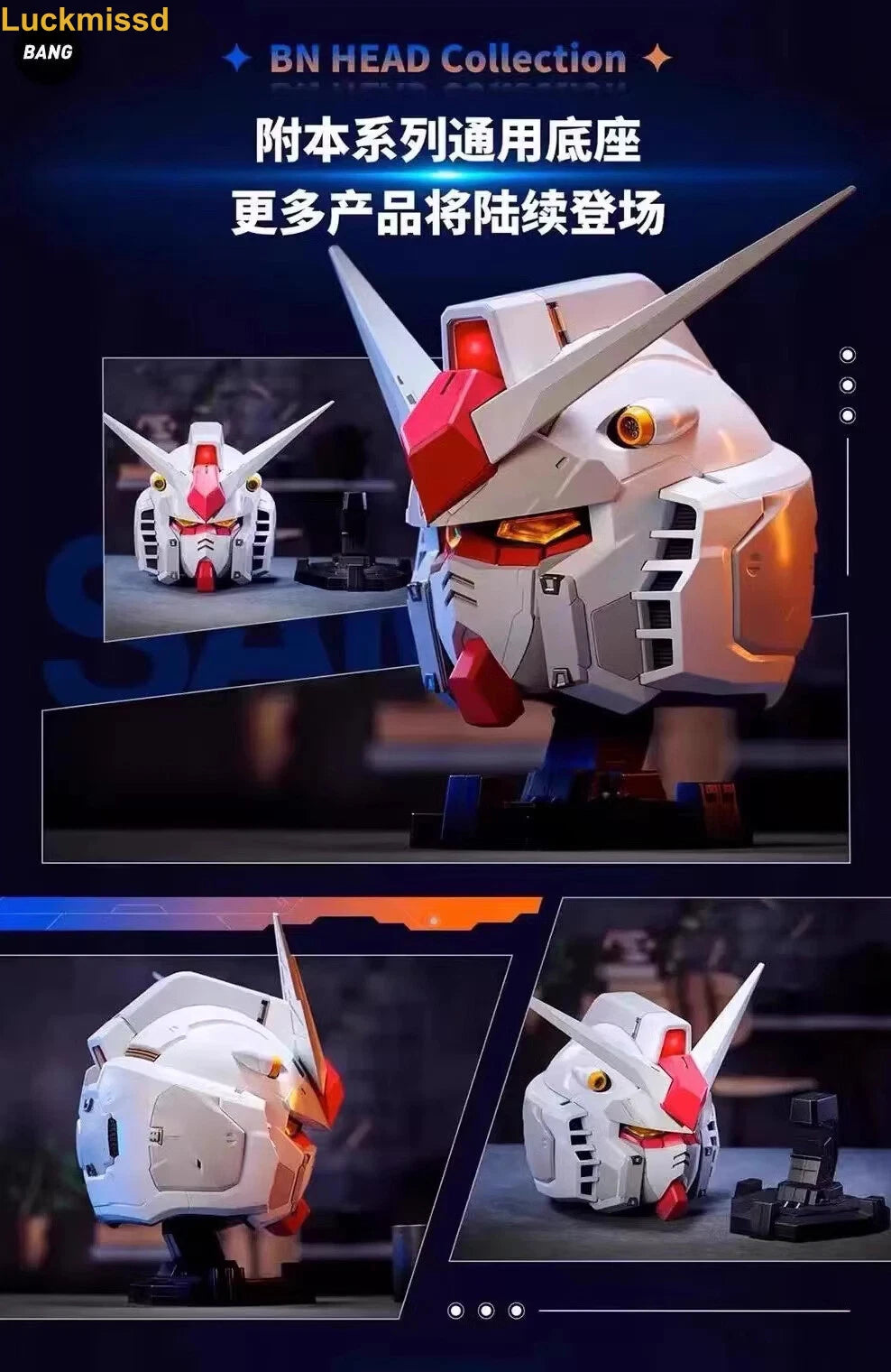 Mobile Suit Gundam RX-78 Cosplay Wearable Anime Helmet Mask Light up Collection 07FC0E-D4 - KOEEK