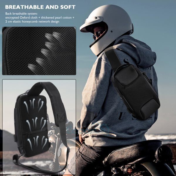 ny Bandolera Para Hombre Mochila er Bolso de Hombro Impermeable Con Puerto USB