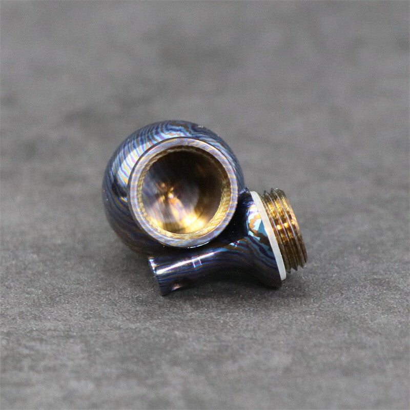 Titanium Damascus Gourd Pill Case Holder Container Box Waterproof Keychain EDC 07FC0E-D4 - KOEEK