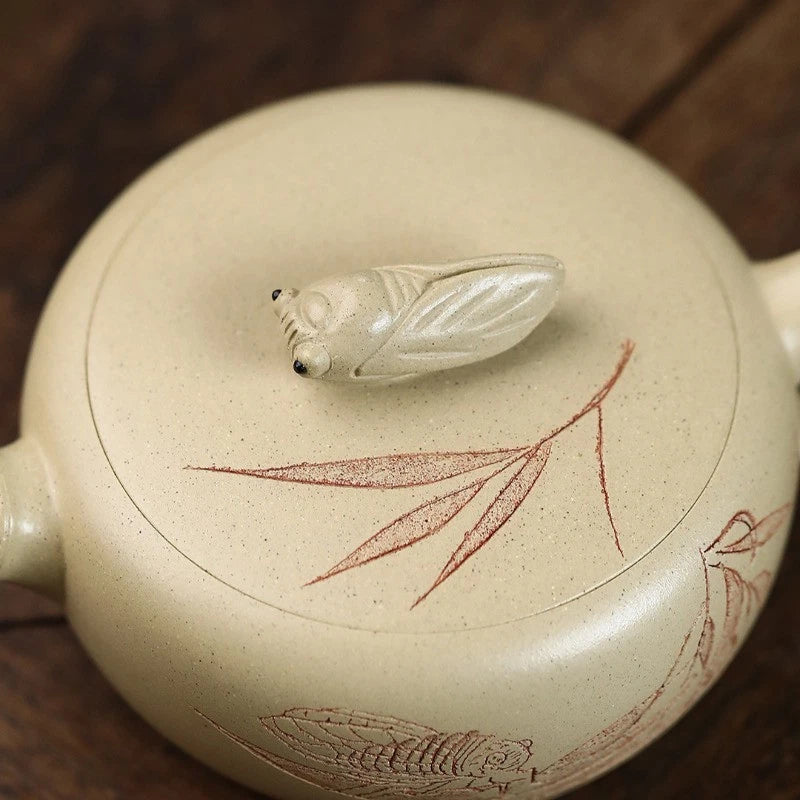 150ml Purple Clay Handcarved Teapot Cicada Chirping High-end Kung Fu Tea Set 07FC0E-D4 - KOEEK