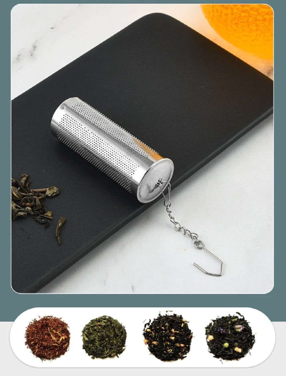 Fine Mesh Tea Ball With Chain Hook Stainless Steel Tea Infuser & Strainer 2 Pcs 07FC0E-D4 - KOEEK