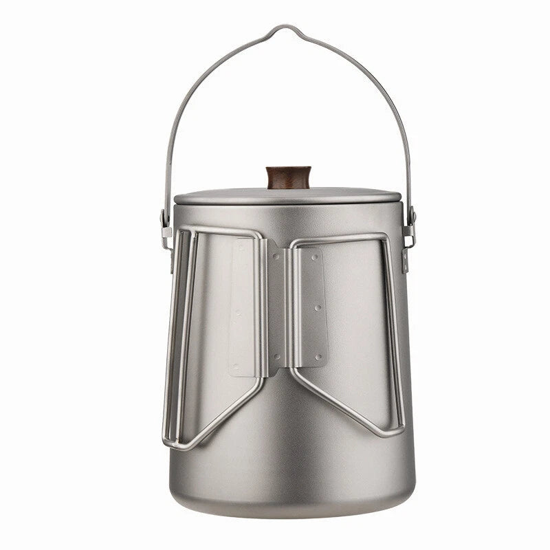 Outdoor Titanium Boiling Kettle 1.5L Large Capacity Coffee Pot Camping Portable 07FC0E-D4 - KOEEK