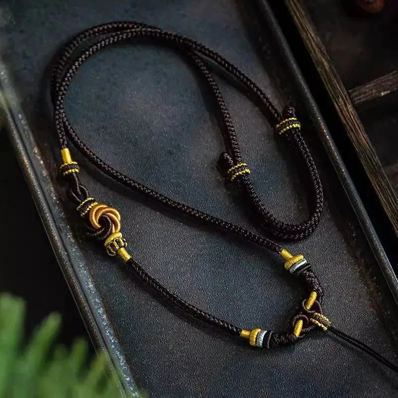 Exquisitely Tibetan Hand-woven Necklace Rope Amulet Thangka Pendant Accessories 07FC0E-D4 - KOEEK
