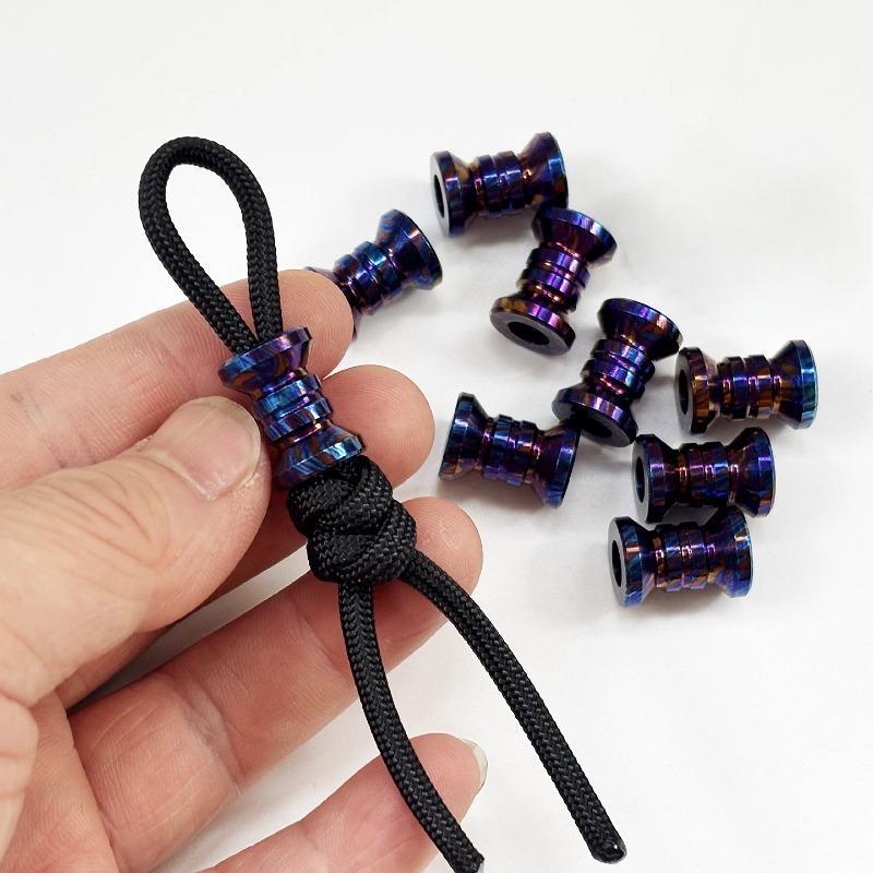 Titanium Damascus Knife Lanyard Bead Paracord Necklace Pendant EDC Charm DIY 07FC0E-D4 - KOEEK