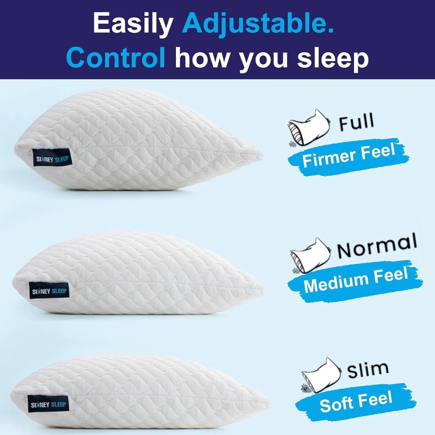 Sleep pillow (for side and back sleepers) - relieves neck and shoulder pain 07FC0E-D4 - KOEEK