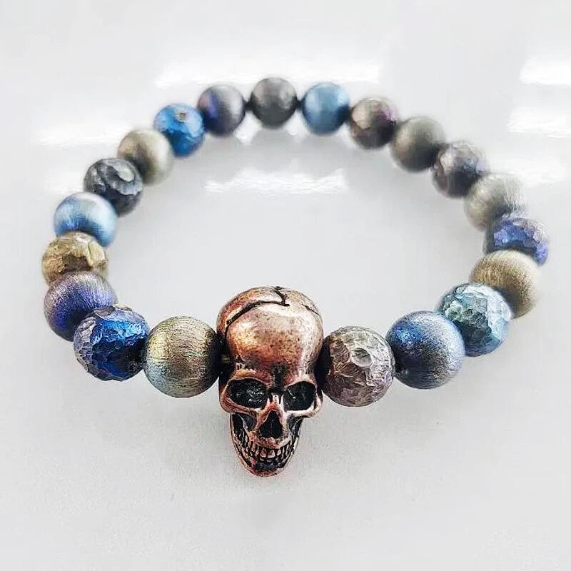 10pc EDC Brass White Red Copper Skull Bead Knife Lanyard Paracord Beads DIY Bead 07FC0E-D4 - KOEEK