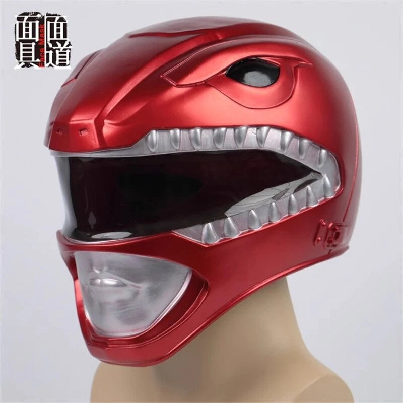 Power Rangers Mighty Morphin Jason Lee Scott PVC Helmet Cosplay Full Mask Hallow 07FC0E-D4 - KOEEK