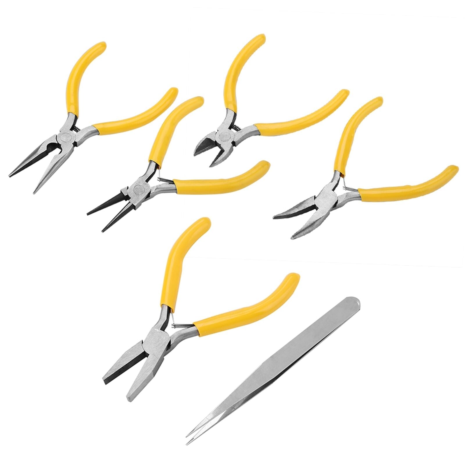 new 5pcs Professional Jewelry Pliers Tools Kit Round Bent Nose Beading Making DI Dso koeek - KOEEK