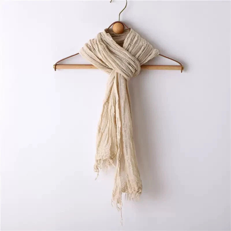 Unisex Linen Cotton Soft Breathable Scarf Casual Plain Color Shawl Neckercheif 07FC0E-D4 - KOEEK