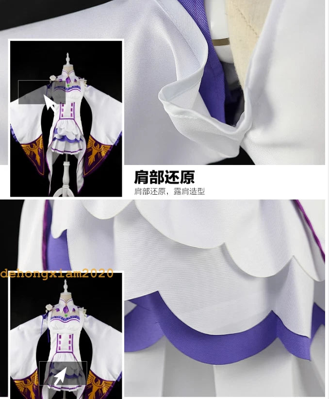 Anime Re:Zero kara Hajimeru Isekai Seikatsu Emilia Cosplay Costume Stocking 07FC0E-D4 - KOEEK