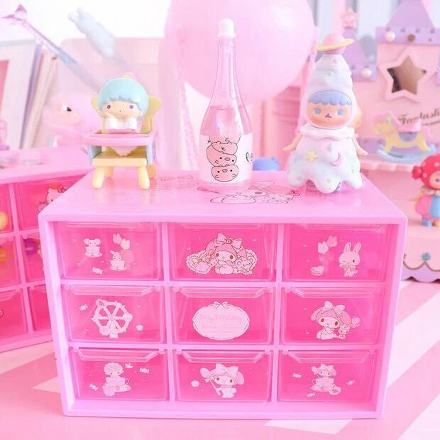 Pink My Melody Desk Jewelry Box Case Storage Organizer Case Stationery Box Cute 07FC0E-D4 - KOEEK