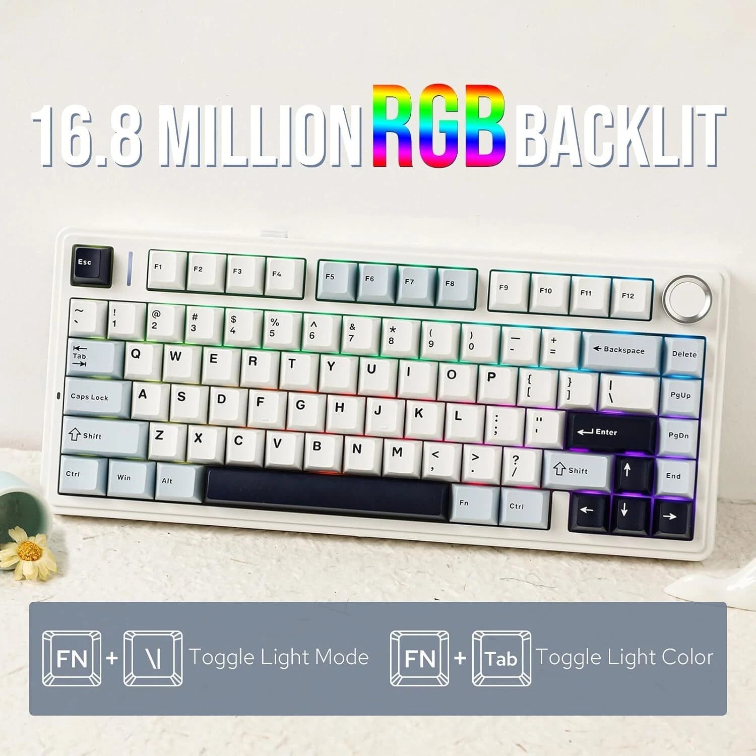 Mechanical Keyboard, 75% Wireless Hot Swap Gaming Keyboard 07FC0E-D4 - KOEEK