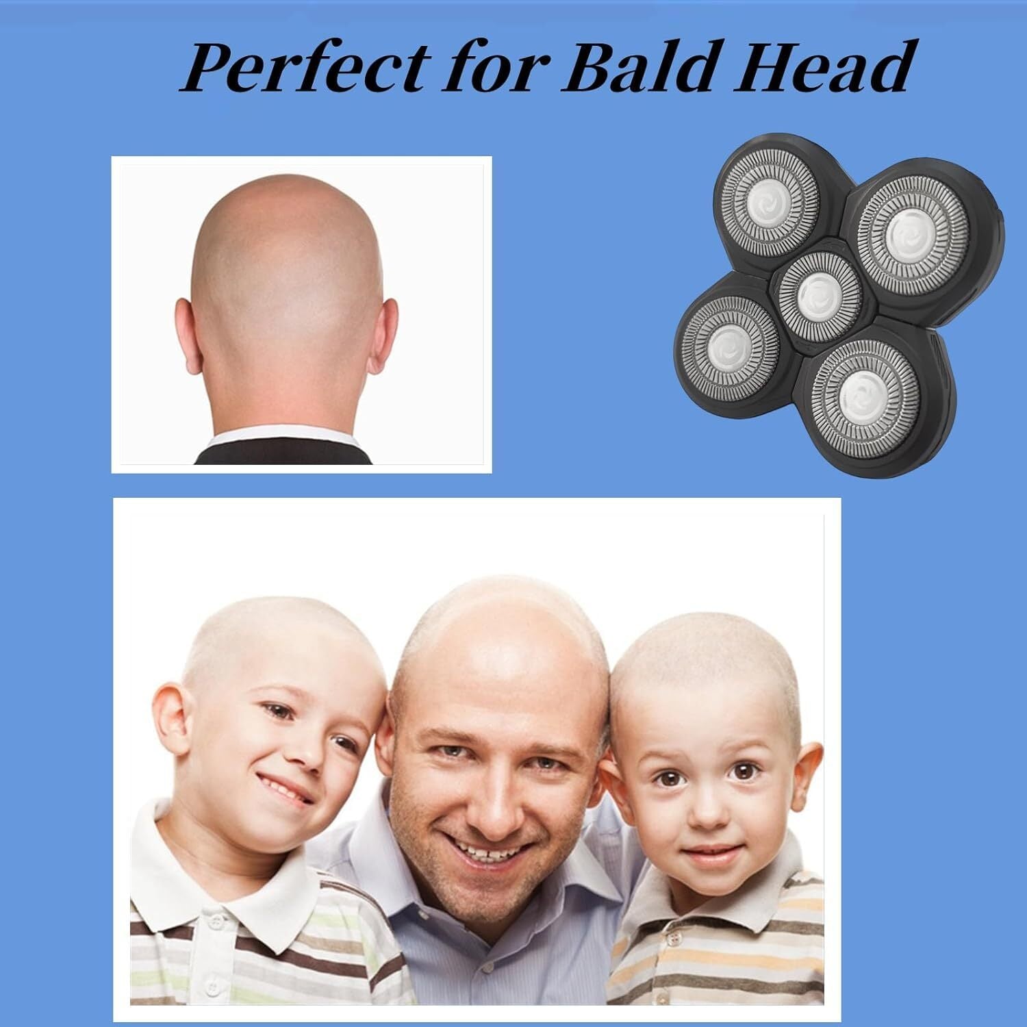 new Head Shaver Replacement Blades Compatible with Groomi Baldie Pro 2-Black 07FC0E-D4 - KOEEK