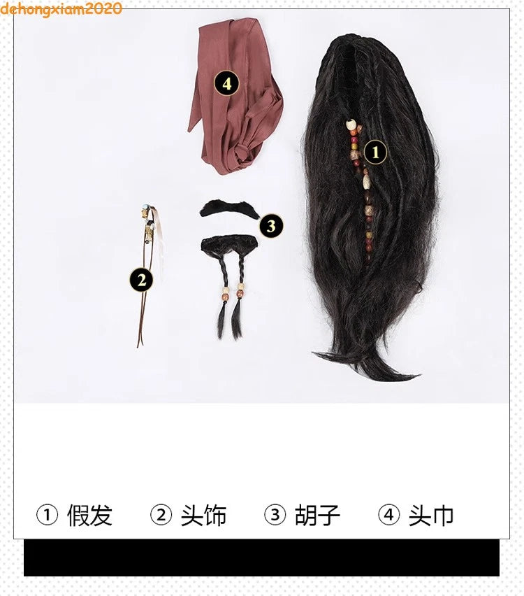 Jack Sparrow Cosplay Costume Pirates of the Caribbean Adult Outfits Halloween 07FC0E-D4 - KOEEK