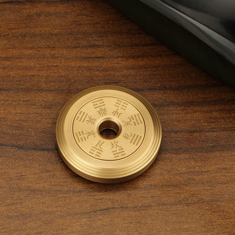 Solid Brass Fidget Slider Clicker  Coin Tai Chi Haptic for Adult EDC Toy 07FC0E-D4 - KOEEK