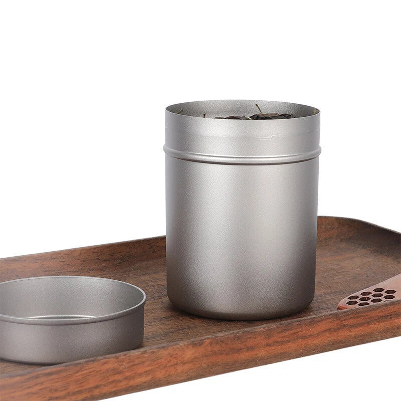 Portable Travel Tea Caddy Titanium Storage Boxes Sealed Tea Leaves Container 07FC0E-D4 - KOEEK