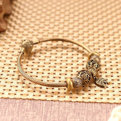 Good Luck Bead Bracelet Vintage Brass Adjustable Creative Jewelry Women 07FC0E-D4 - KOEEK