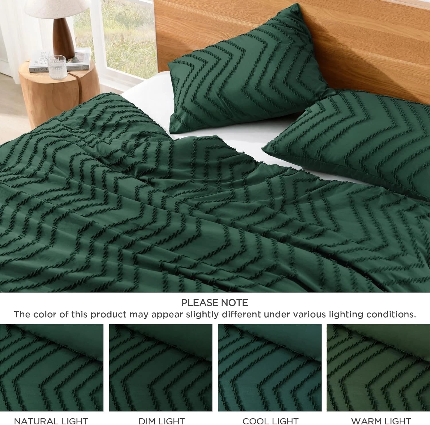 Down comforter set, deep emerald green, 3-piece set 07FC0E-D4 - KOEEK