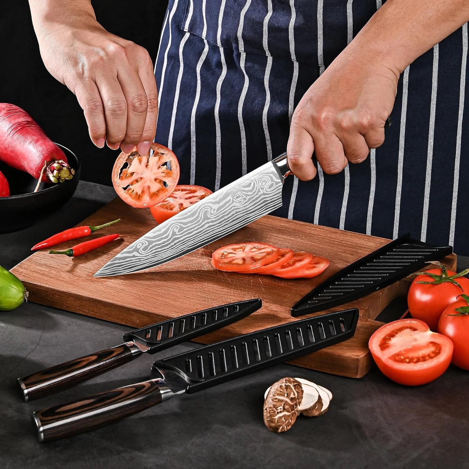 Professional Kitchen Knives High Carbon Stainless Steel Chef's Knife Set 07FC0E-D4 - KOEEK