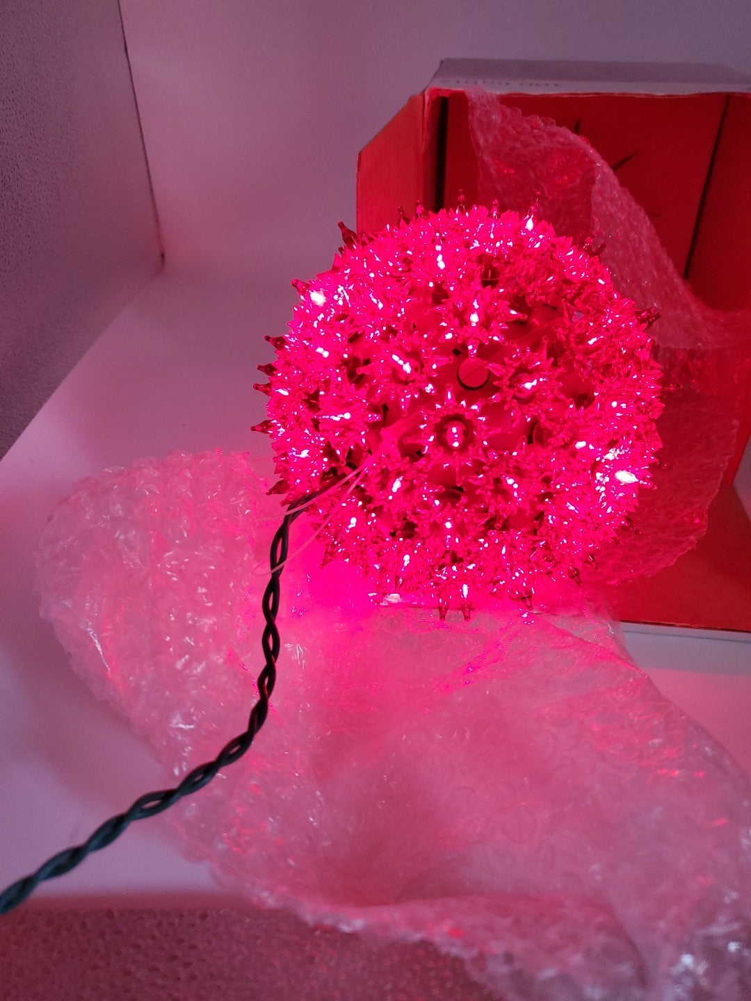 2 GE Super Sphere Holiday Classics 100 Lights Orb Red Lighted Christmas Fairy GE - KOEEK