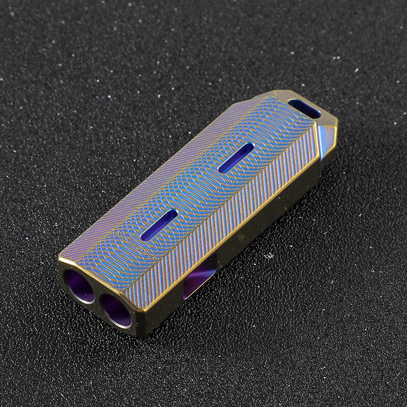 Titanium Emergency Whistle Survival Safety Whistle Double tubes Outdoor EDC Gift 07FC0E-D4 - KOEEK