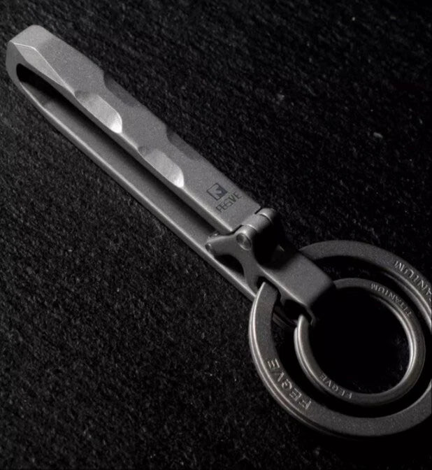 Titanium Alloy Quick Release Key Ring Keychain Belt Buckle Car Pendant EDC Tools 07FC0E-D4 - KOEEK