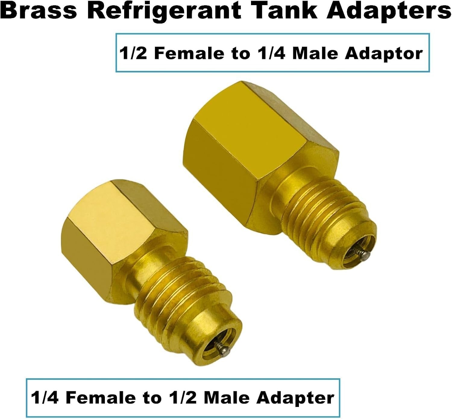 new R410a Adapter for Mini Split 2 Straight + 2 Angled +2 Tank Adapters, Brass