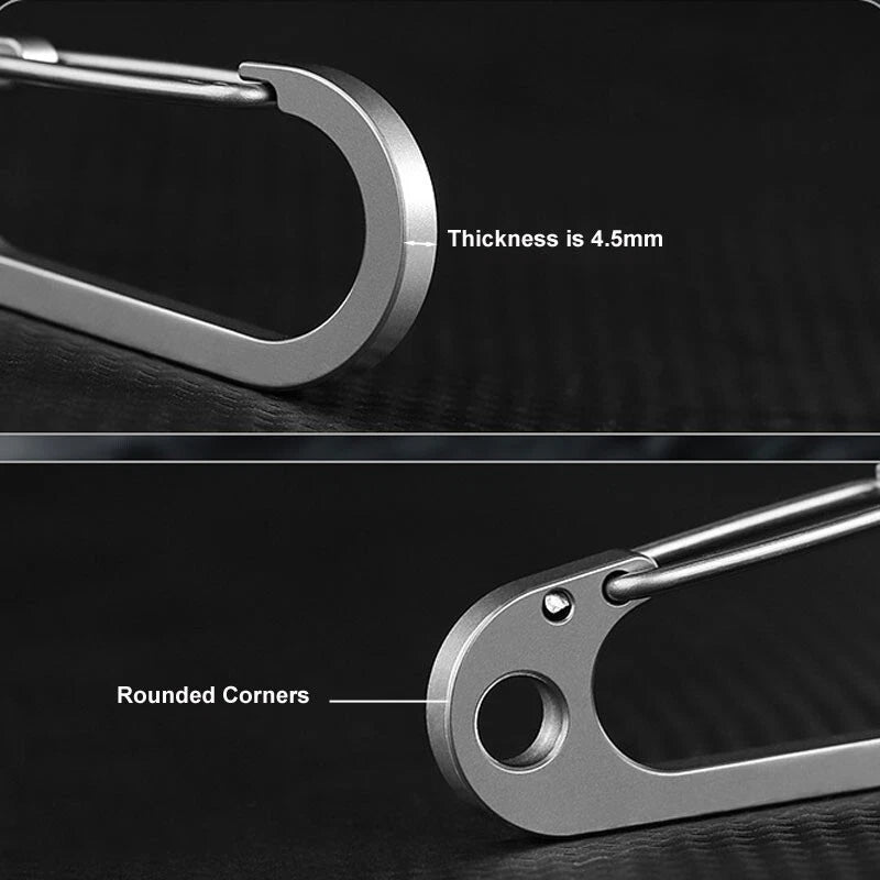 Titanium Alloy Keychain Carabiner Portable Waist Hang Buckle with Key Ring EDC 07FC0E-D4 - KOEEK