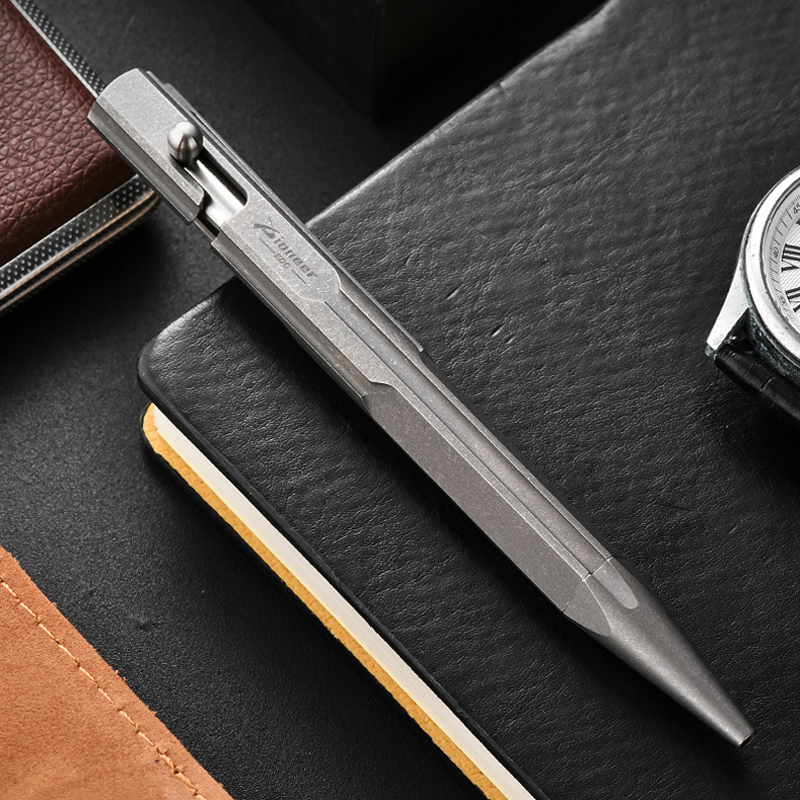 Titanium Bolt Action Ballpoint Pen EDC Pocket Pen Business Office Writing Gift 07FC0E-D4 - KOEEK