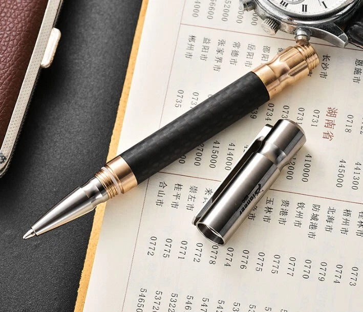 EDC Titanium Alloy Brass Pocket Ballpoint Pen Business Office Stationery Outdoor 07FC0E-D4 - KOEEK
